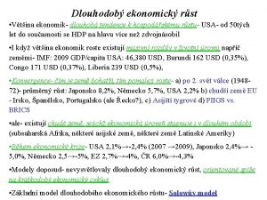 Dlouhodob ekonomick rst Vtina ekonomik dlouhob tendence k