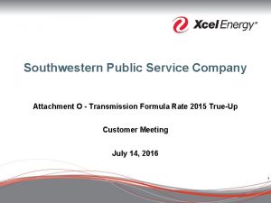 Southwestern Public Service Company Attachment O Transmission Formula