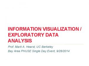 INFORMATION VISUALIZATION EXPLORATORY DATA ANALYSIS Prof Marti A