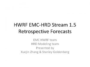 HWRF EMCHRD Stream 1 5 Retrospective Forecasts EMC