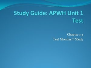 Study Guide APWH Unit 1 Test Chapter 1