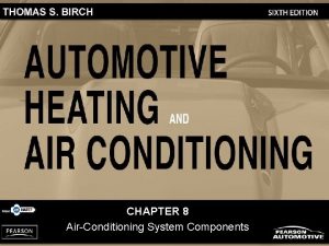 CHAPTER 8 AirConditioning System Components OBJECTIVES After studying