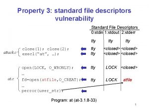 Property 3 standard file descriptors vulnerability Standard File