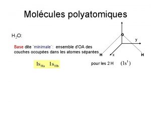 Molcules polyatomiques O H 2 O y Base