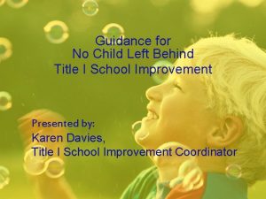 Guidance for No Child Left Behind Title I