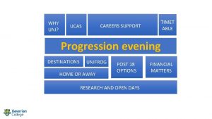 WHY UNI TIMET ABLE CAREERS SUPPORT UCAS Progression