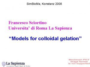 Sim Bio Ma Konstanz 2008 Francesco Sciortino Universita