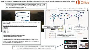 Guide to accessing HTCS Email Outlook Microsoft Office