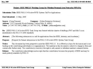 May 2009 doc IEEE 802 15 09 0403