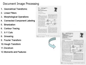 Document Image Processing 1 Geometrical Transforms 2 Linear