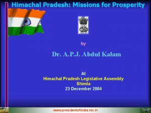 Himachal Pradesh Missions for Prosperity by Dr A