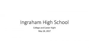 Ingraham High School College and Career Night May