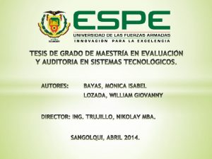 TESIS DE GRADO DE MAESTRA EN EVALUACIN Y