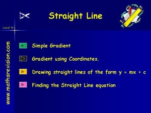 Straight Line www mathsrevision com Level 4 Simple