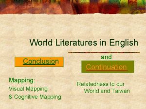 World Literatures in English Conclusion Mapping Visual Mapping