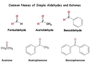 Common Names of Simple Aldehydes and Ketones Common