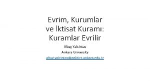 Evrim Kurumlar ve ktisat Kuram Kuramlar Evrilir Altug