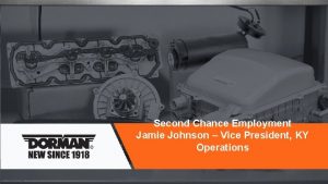 Second Chance Employment Jamie Johnson Vice President KY