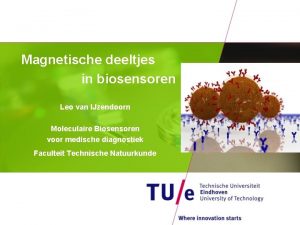 Magnetische deeltjes in biosensoren Leo van IJzendoorn Moleculaire