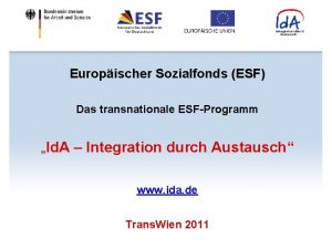 Europischer Sozialfonds ESF Das transnationale ESFProgramm Id A