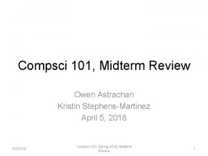 Compsci 101 Midterm Review Owen Astrachan Kristin StephensMartinez
