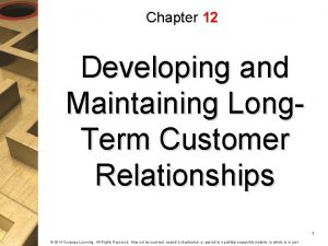 Chapter 12 Developing and Maintaining Long Term Customer