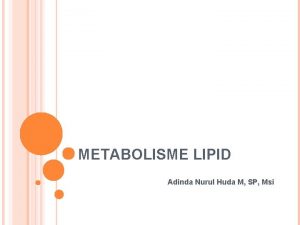 METABOLISME LIPID Adinda Nurul Huda M SP Msi