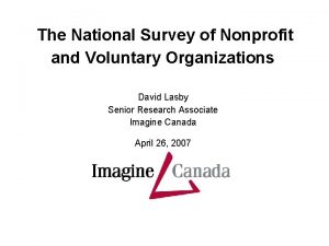 The National Survey of Nonprofit and Voluntary Organizations