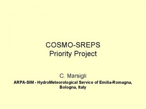 COSMOSREPS Priority Project C Marsigli ARPASIM Hydro Meteorological