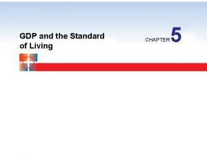 GDP and the Standard of Living CHAPTER 5
