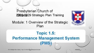 Presbyterian Church of 2020 2029 Ghana Strategic Plan