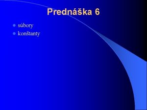 Prednka 6 sbory l kontanty l Sbory l