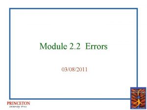 Module 2 2 Errors 03082011 Sources of errors