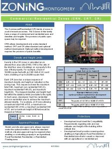 CommercialResidential Zones CRN CRT CR About The CommercialResidential