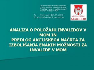 Delovna skupina za pripravo analize o poloaju invalidov