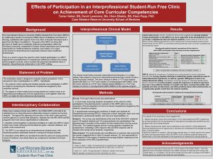Effects of Participation in an Interprofessional StudentRun Free