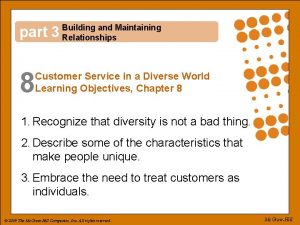 part 3 8 Building and Maintaining Relationships Customer