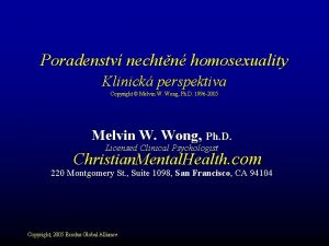 Poradenstv nechtn homosexuality Klinick perspektiva Copyright Melvin W