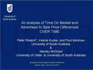 An analysis of Time On Market and Advertised