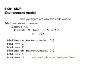 6 001 SICP Environment model Can you figure