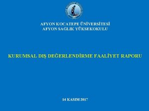 AFYON KOCATEPE NVERSTES AFYON SALIK YKSEKOKULU KURUMSAL DI