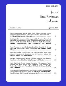 ISSN 0853 4217 Jurnal Ilmu Pertanian Indonesia Volume