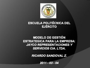 ESCUELA POLITCNICA DEL EJRCITO MODELO DE GESTIN ESTRATEGICA