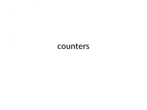 counters counters It is used to count the