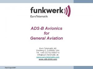 ADSB Avionics for General Aviation Euro Telematik AG