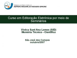 Curso em Editorao Eletrnica por meio de Seminrios