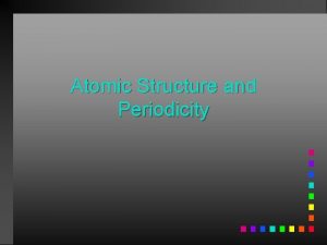 Atomic Structure and Periodicity Atoms Protons Neutrons Electrons