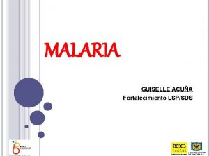 MALARIA GUISELLE ACUA Fortalecimiento LSPSDS MARCO TEORICO Esporozoario