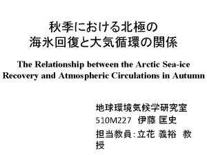 The Relationship between the Arctic Seaice Recovery and