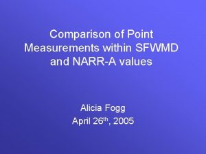 Comparison of Point Measurements within SFWMD and NARRA